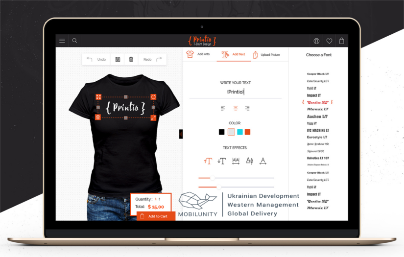 Responsive T-Shirt Designer Website Development screenshot 3
